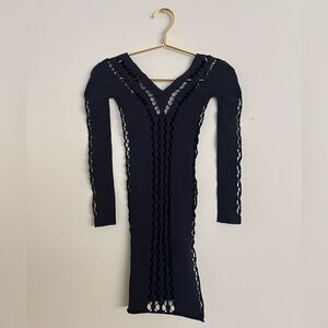 Black Long Sleeve Cutout Bodycon Dress